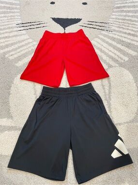 Kids Active Mesh Shorts - Red & Black